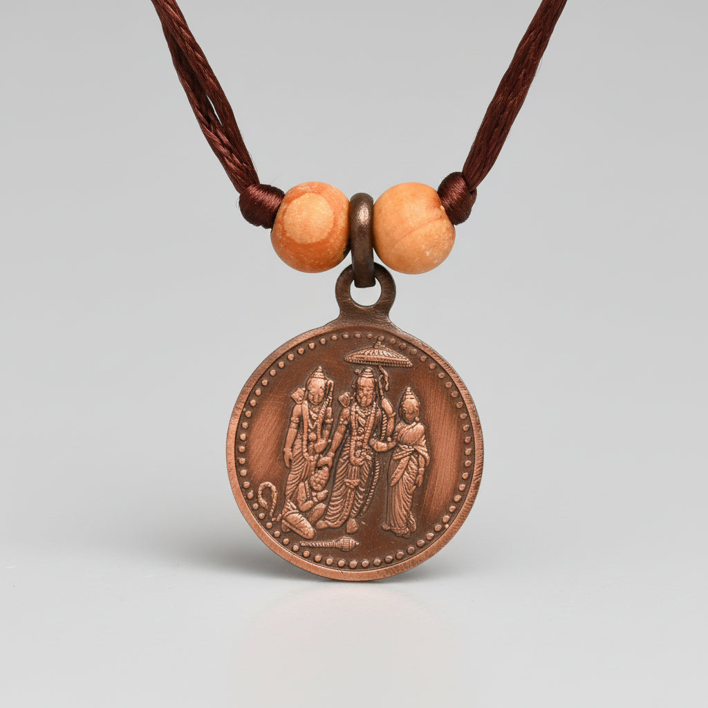 Shree Ramraksha Yantra Copper Locket-Small-With Thread