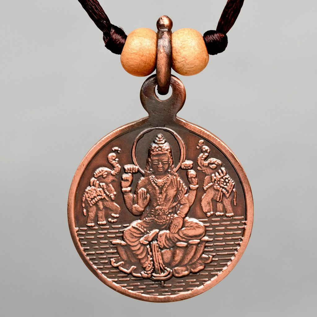 Kanakdhara Yantra Copper Locket-Large-With Thread