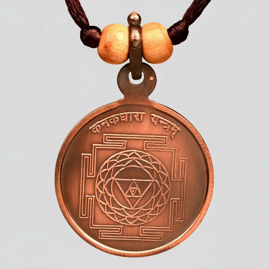 Kanakdhara Yantra Copper Locket-Small-With Thread