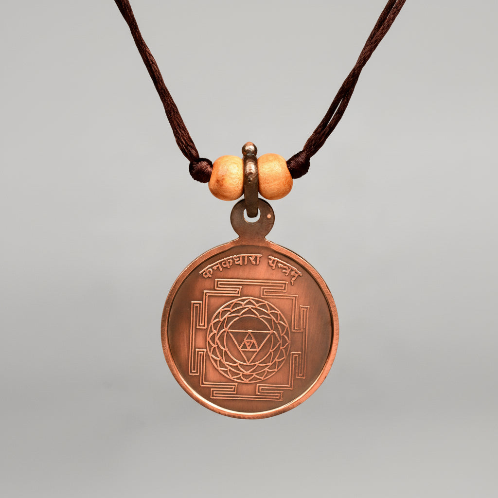 Kanakdhara Yantra Copper Locket-Large-With Thread