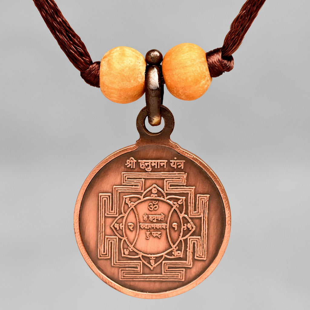 Hanuman Yantra Copper Locket-Large-With Thread
