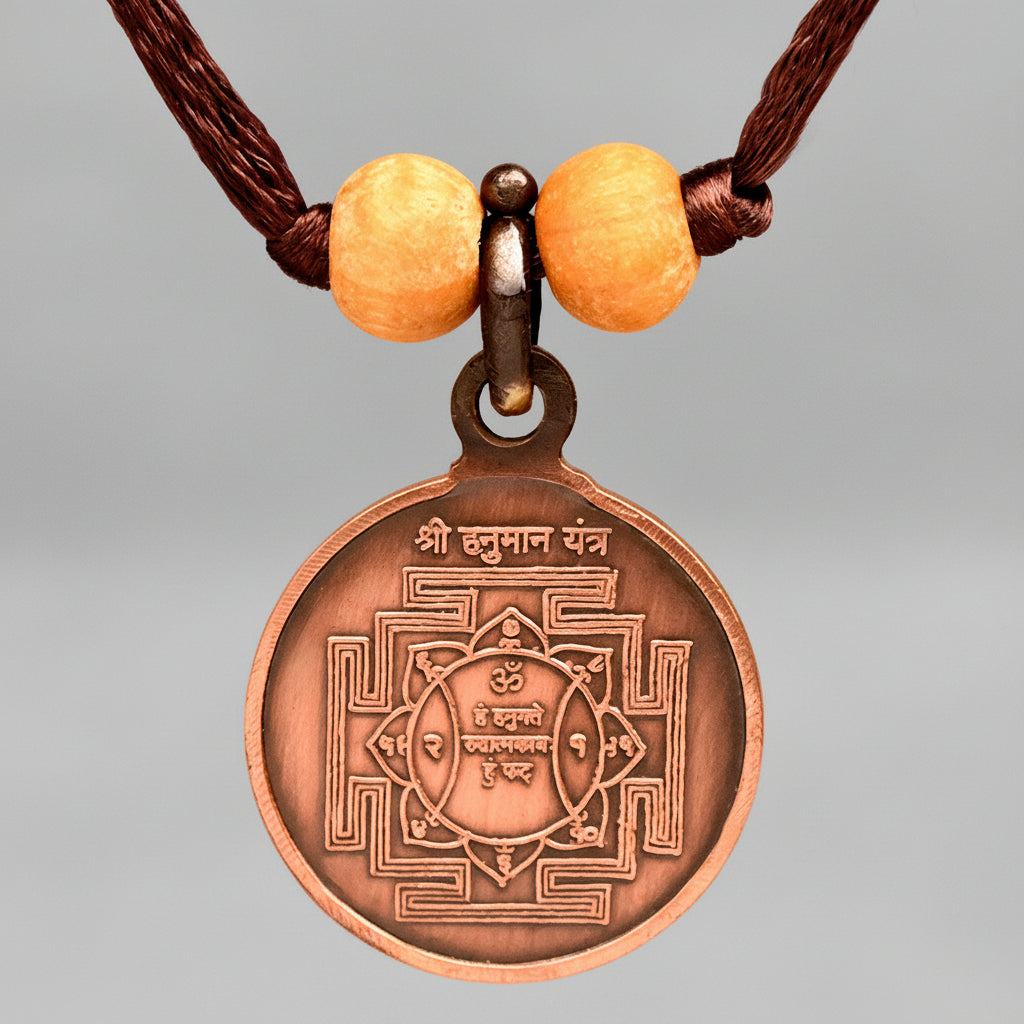 Hanuman Yantra Copper Locket-Small-With Thread