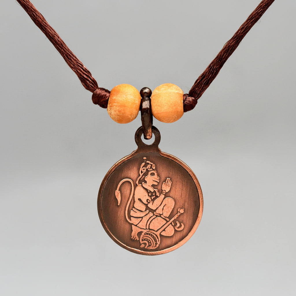 Hanuman Yantra Copper Locket-Large-With Thread