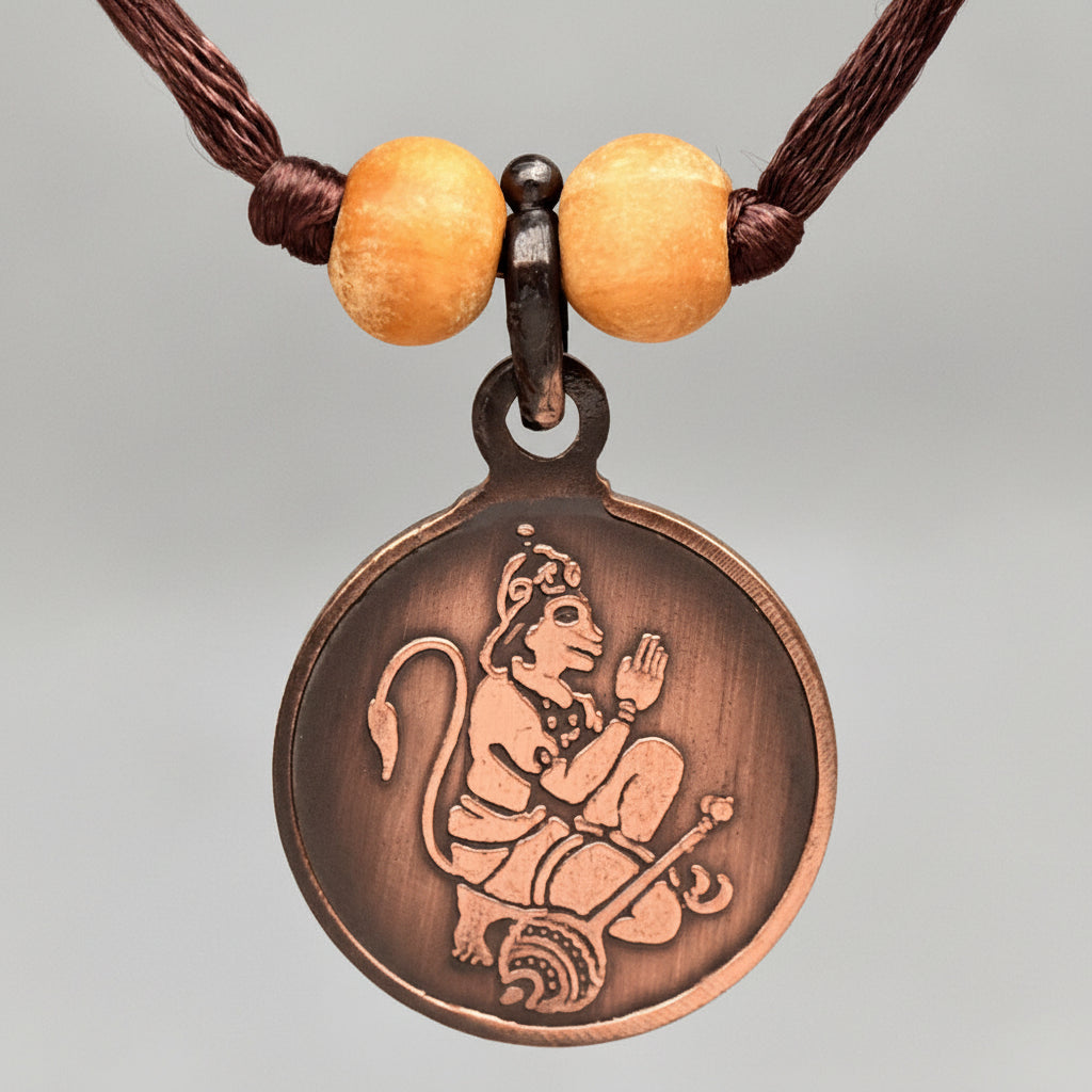 Hanuman Yantra Copper Locket-Small-With Thread