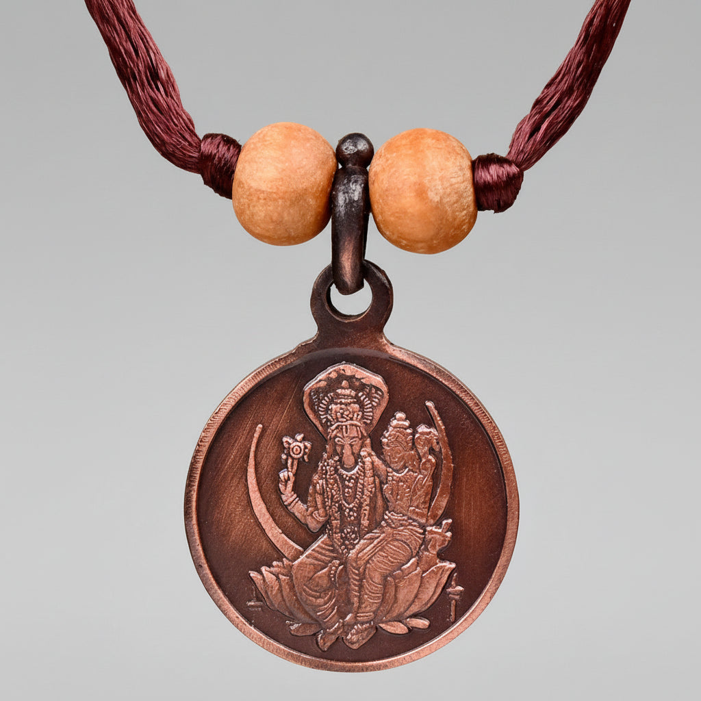 Shree Hayagreeva Yantra Copper Locket-Small-With Thread