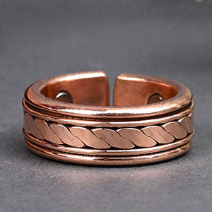 Handmade Adjustable Magnetic Copper Ring - Traditional Copper Jewelry