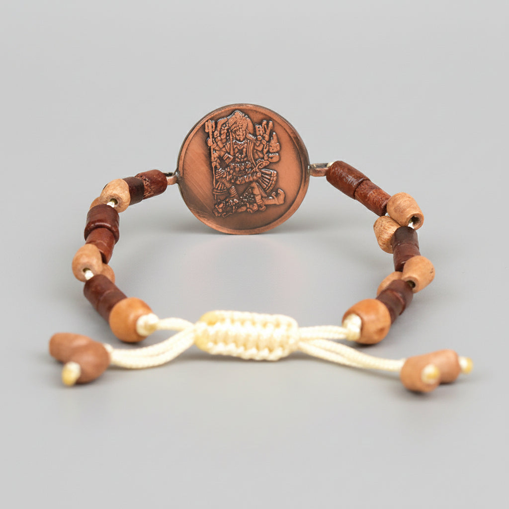 Mahakali Yantra Bracelet in Copper-With Adjustable Thread