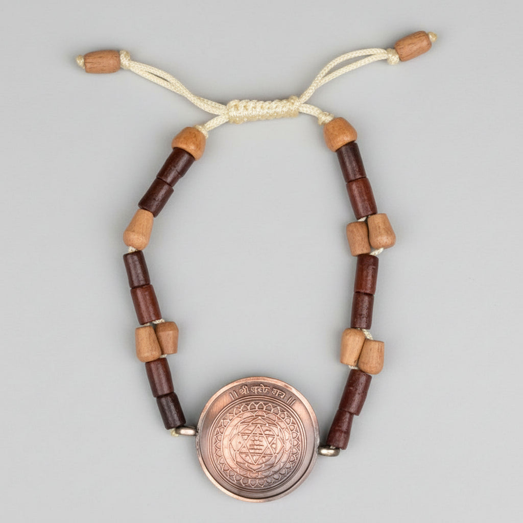 Kuber Yantra Bracelet in Copper-With Adjustable Thread