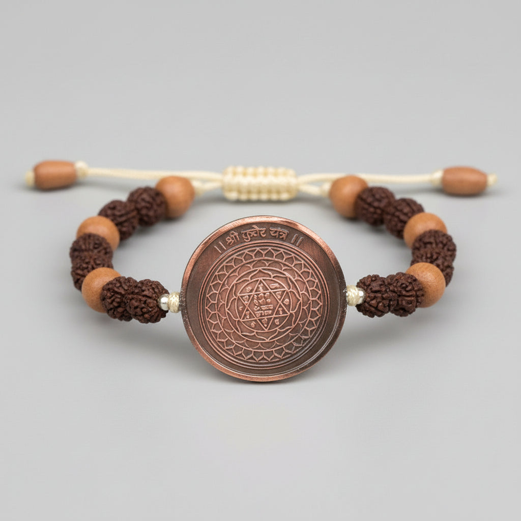 Kuber Yantra Bracelet in Copper-With Adjustable Thread