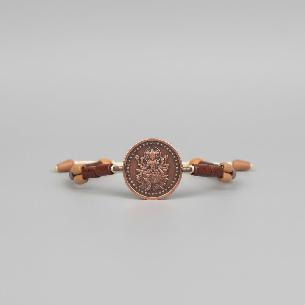 Shree Gayatri Yantra Bracelet in Copper-With Adjustable Thread