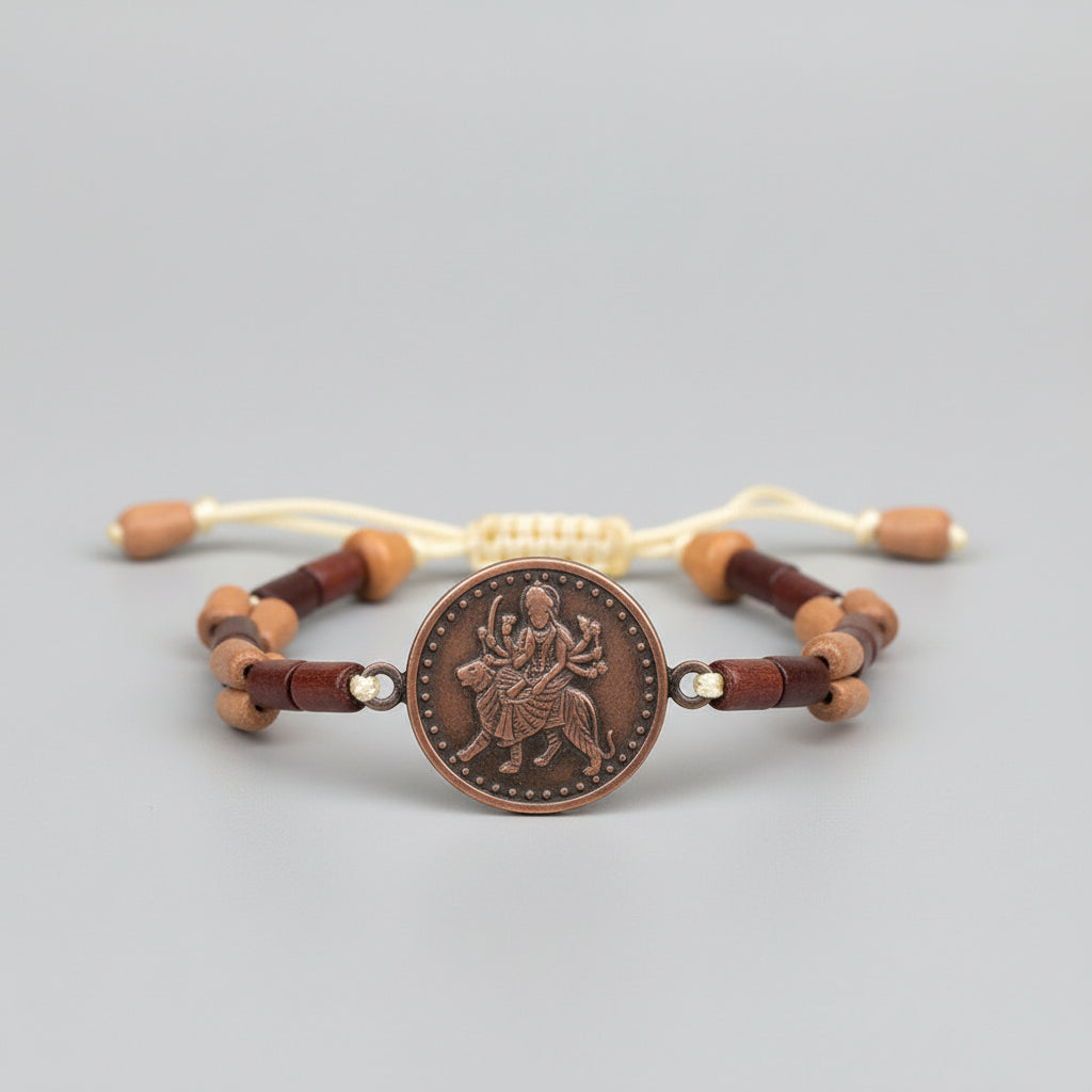 Shree Durga Bisa Yantra Bracelet in Copper-With Copper Chain