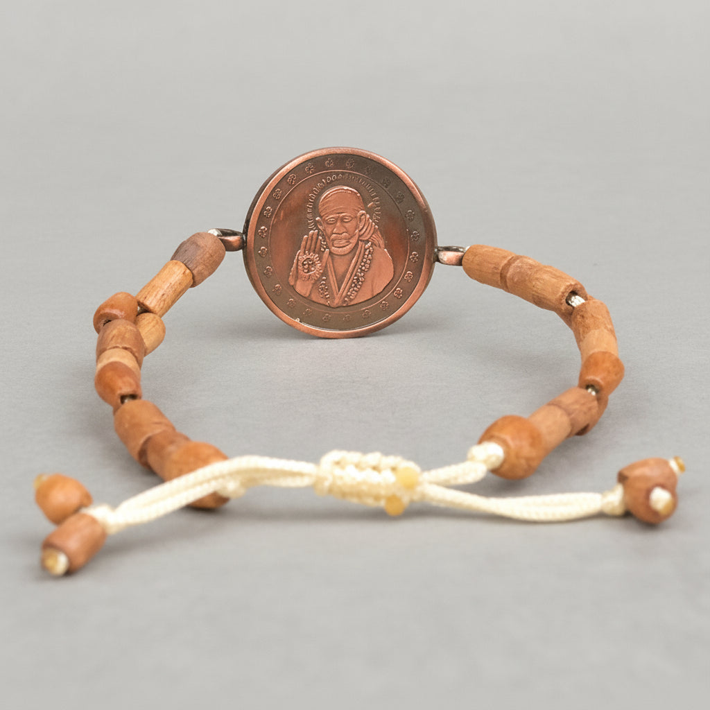 Shree Sainath Siddh Yantra Bracelet in Copper-With Adjustable Thread