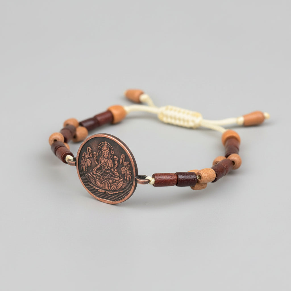 Shree Mahalaxmi Yantra Bracelet in Copper-With Copper Chain