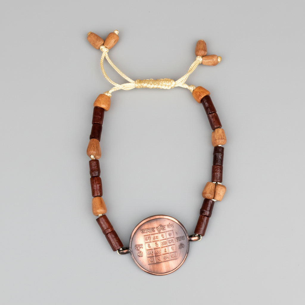 Vyapar Vriddhi Yantra Bracelet in Copper-With Adjustable Thread