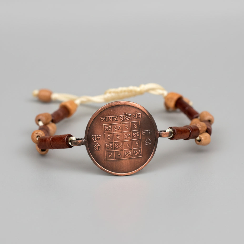 Vyapar Vriddhi Yantra Bracelet in Copper-With Adjustable Thread