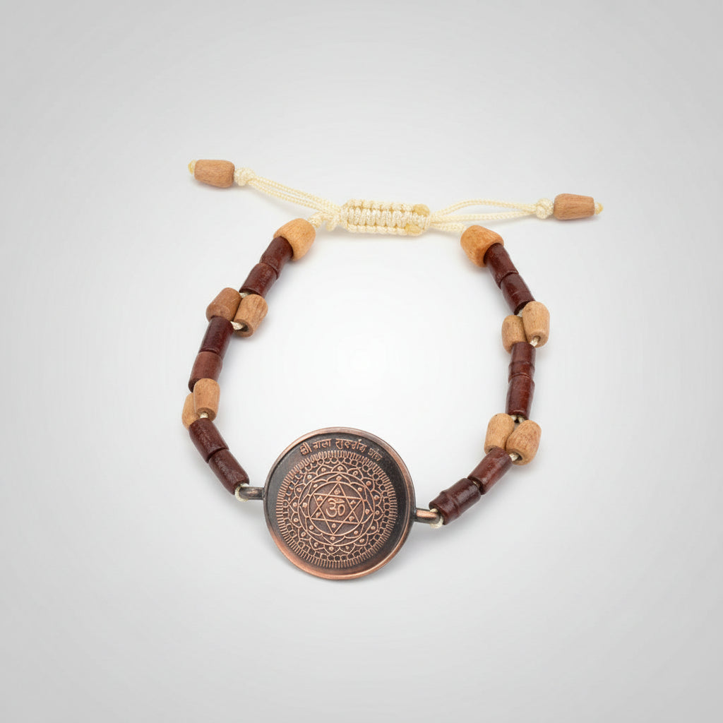 Mahasudarshan Yantra Bracelet in Copper-With Adjustable Thread