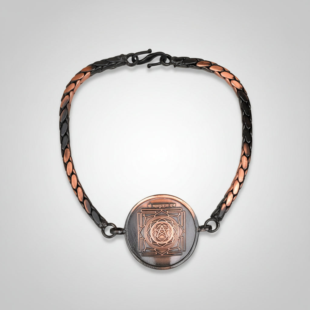 Mahamritunjaya Yantra Bracelet in Copper-With Adjustable Thread