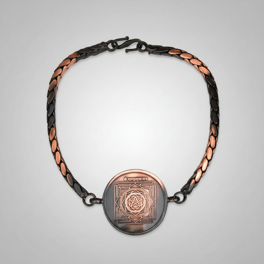Mahamritunjaya Yantra Bracelet in Copper-With Copper Chain