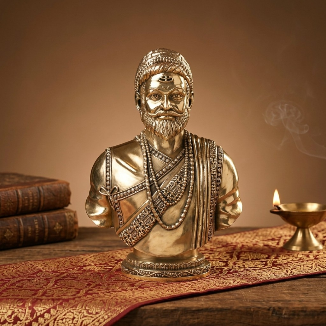 Chhatrapati Shivaji Maharaj Ashtadhatu Statue - Premium Metal Idol for Home and Office