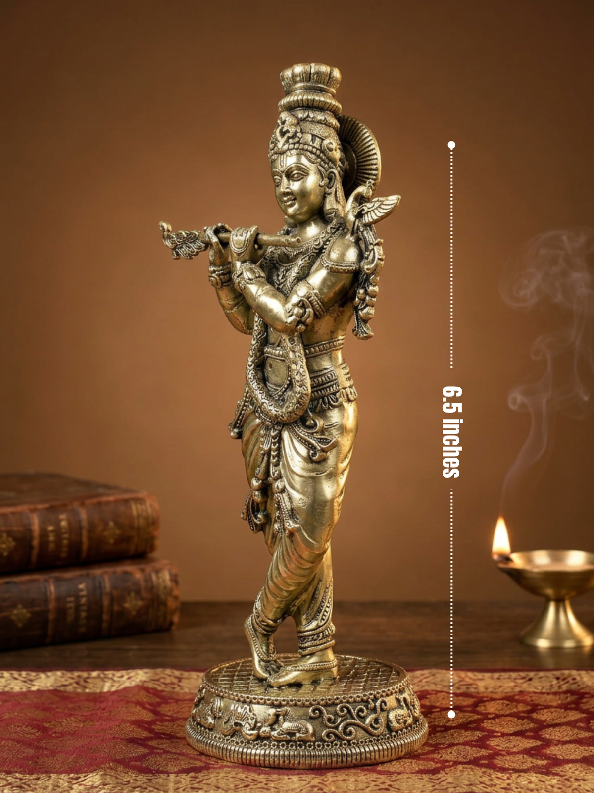 Muralidhar Krishna Ashtadhatu Idol | Energised Flute-Playing Krishna Murti