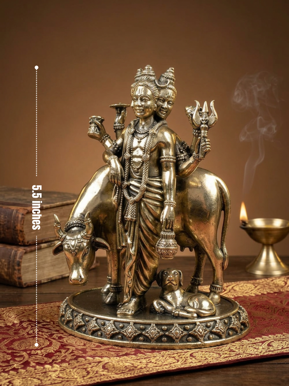 Lord Dattatreya Ashtadhatu Idol Energised Trimurti Datta Guru Murti