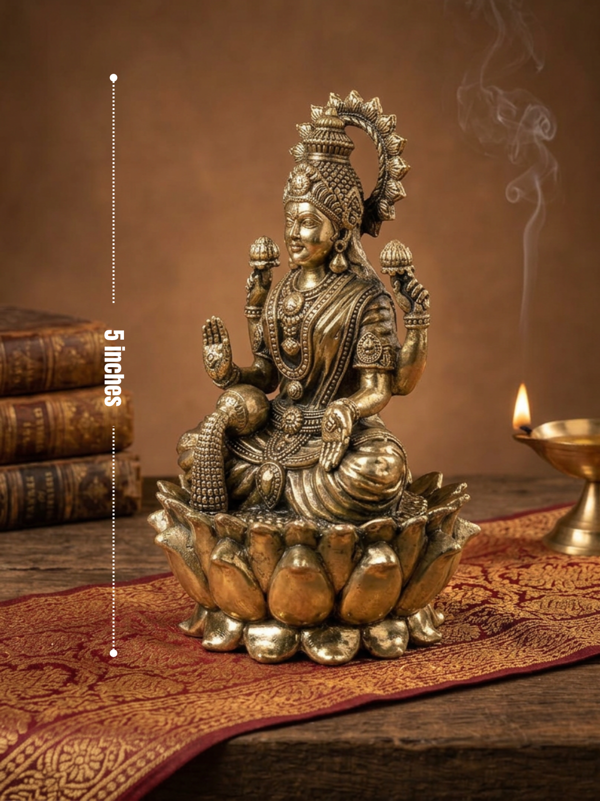 Goddess Lakshmi Ashtadhatu Idol Energised Maa Lakshmi Murti for Home Mandir