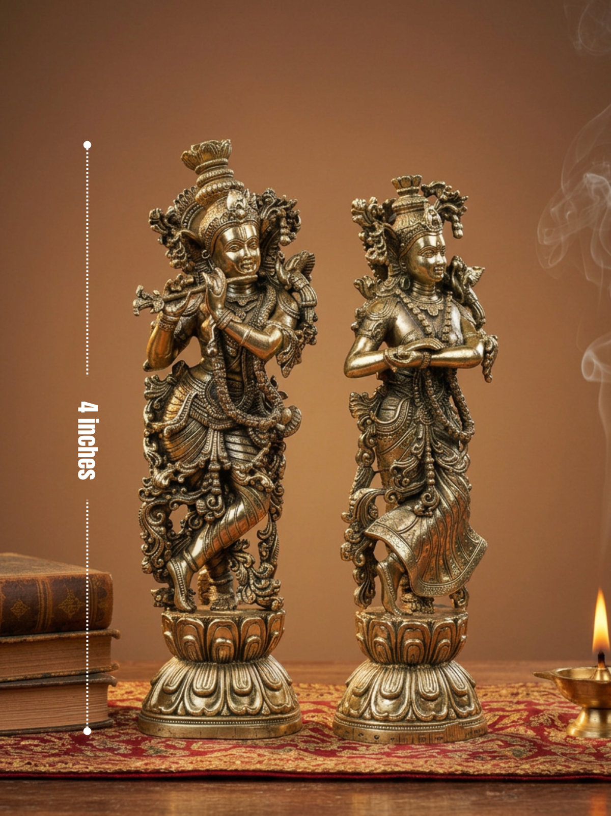 Exquisite Radha Krishna Ashtadhatu Idol Set Premium Tall Energised Divine Couple Murti
