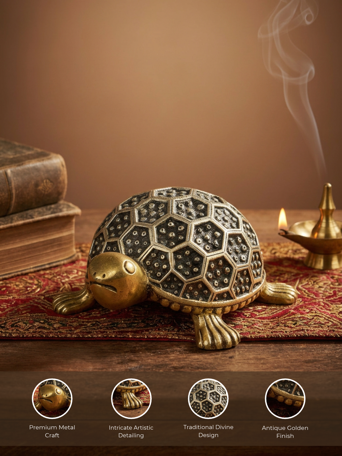 Ashtadhatu Vastu Kurma Murti Tortoise Idol for Vastu and Feng Shui