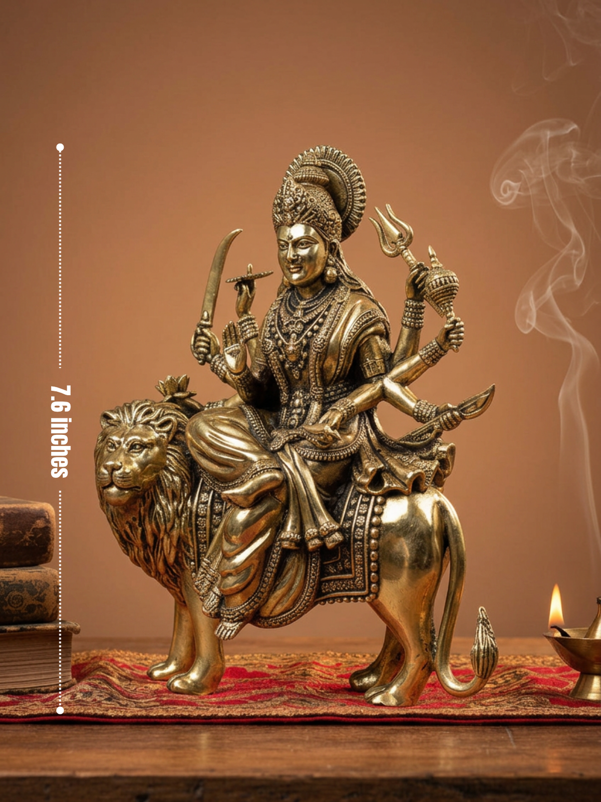 Durga Devi Ashtadhatu Idol Large Energised Maa Durga Mahishasuramardini Murti
