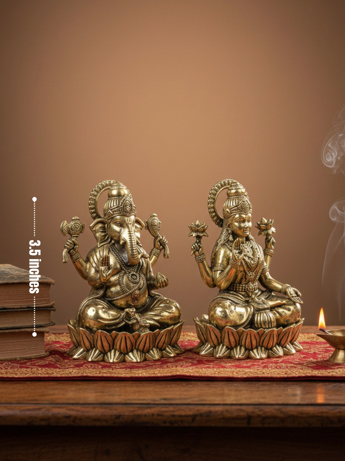 Kamal Lakshmi Ganesh Ashtadhatu Idols Set Energised Lotus Duo Murti