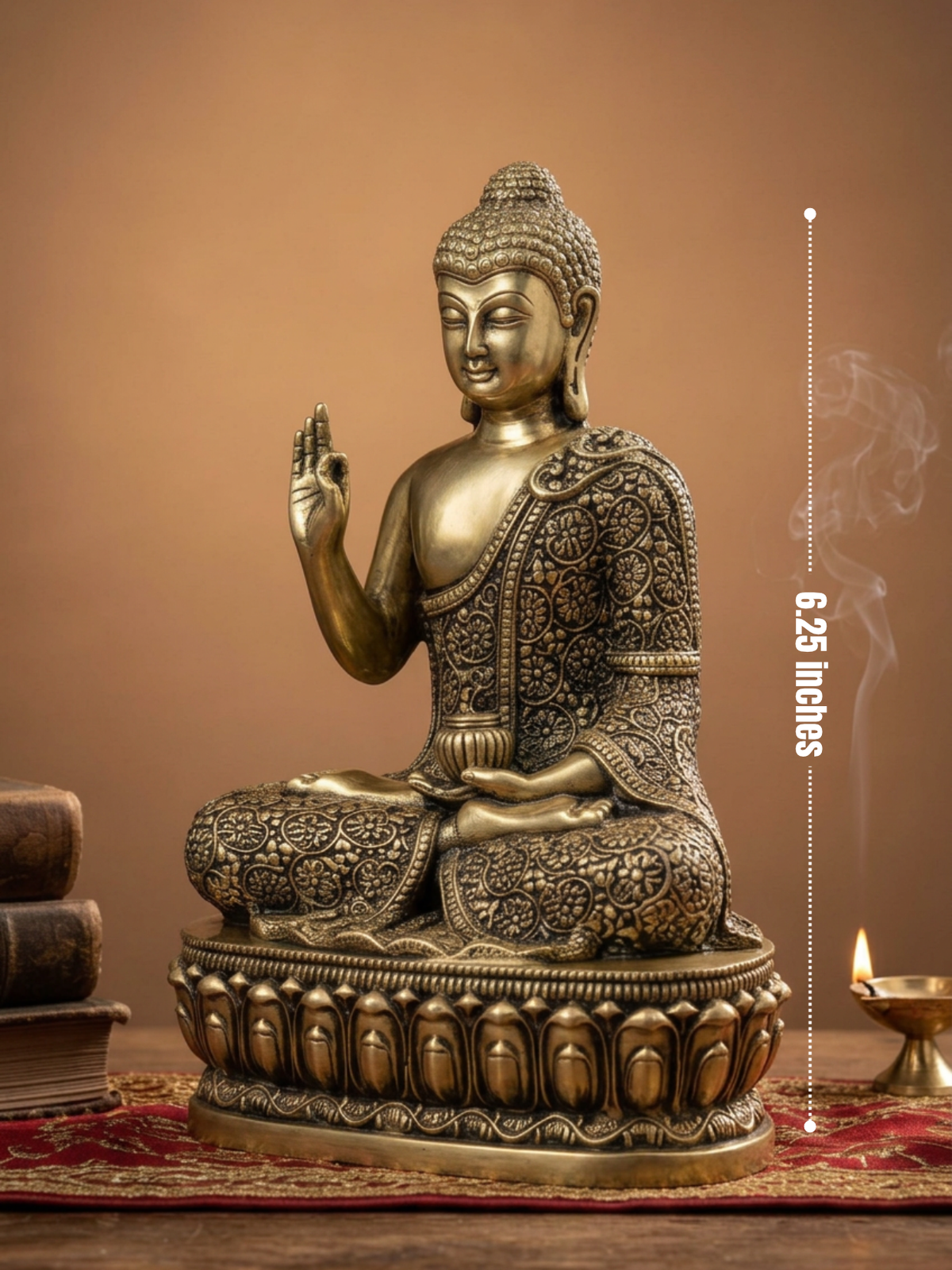 Lord Gautam Buddha Ashtadhatu Idol Meditating Buddha Murti for Home and Meditation Room