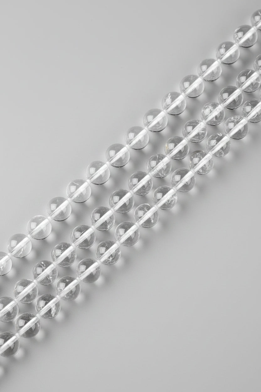 Crystal Quartz/Sphatik Mala mani monk