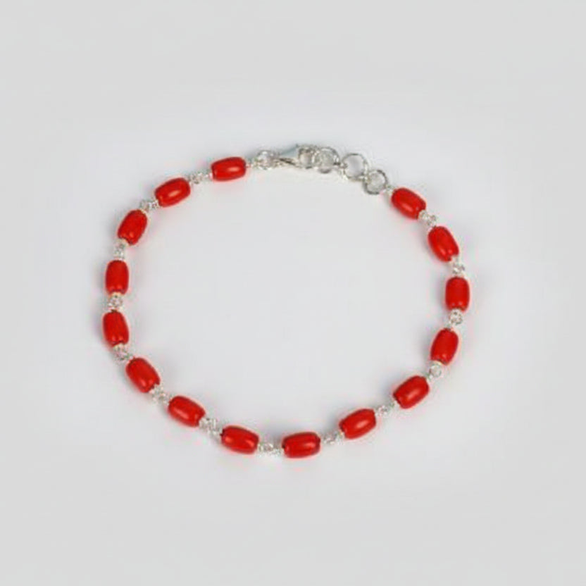 Cylindrical Coral Bracelet in Pure Silver (I)