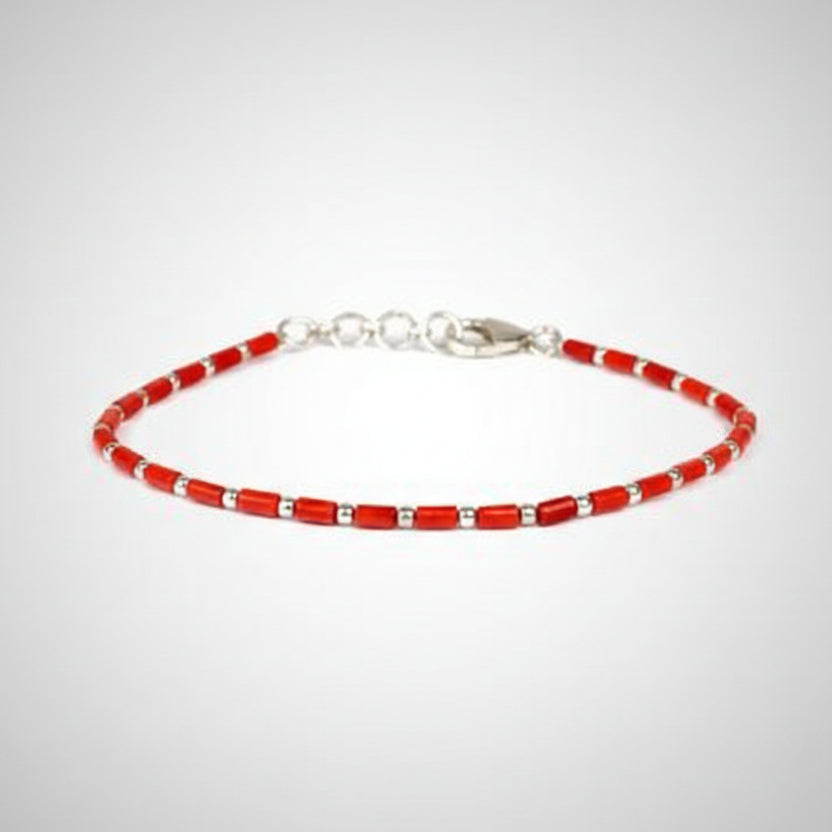 Cylindrical Coral Bracelet in Pure Silver (III)