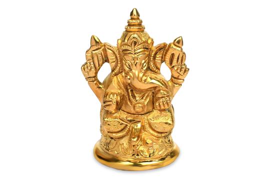 Double Side Ganesha Brass Murti