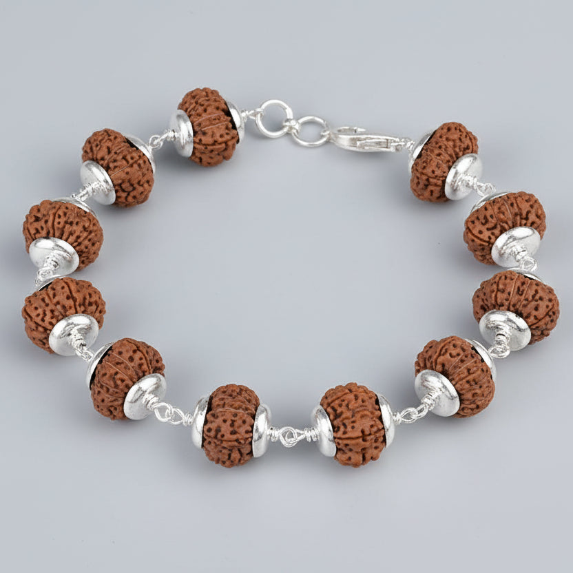 13 Mukhi Kamadeva Wrist Java Bracelet-Woolen Spacers