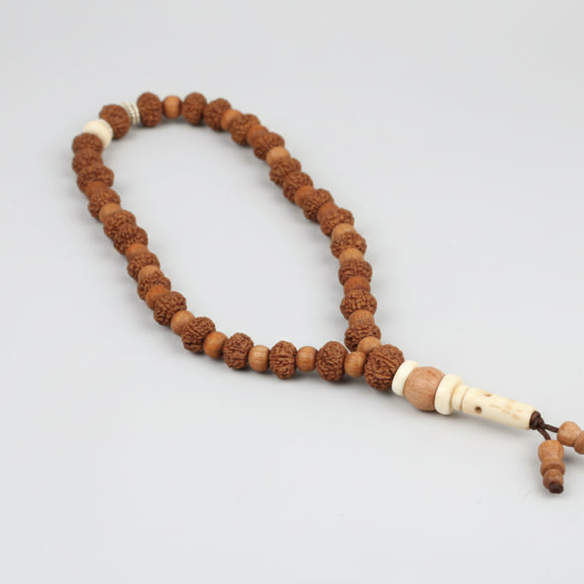 7 Mukhi Mahalaxmi Mala from Java with Sandalwood Beads