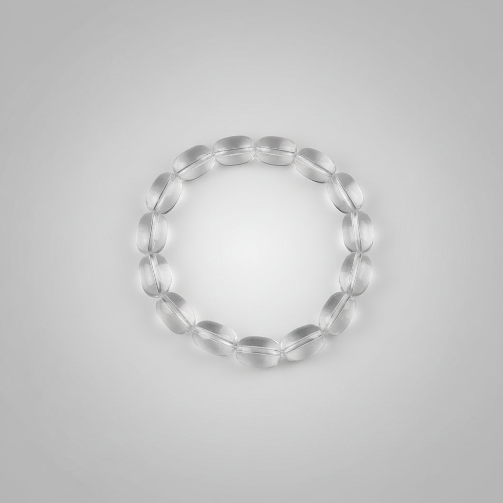 Drum Shaped Sphatik Bracelet in Elastic-Design I