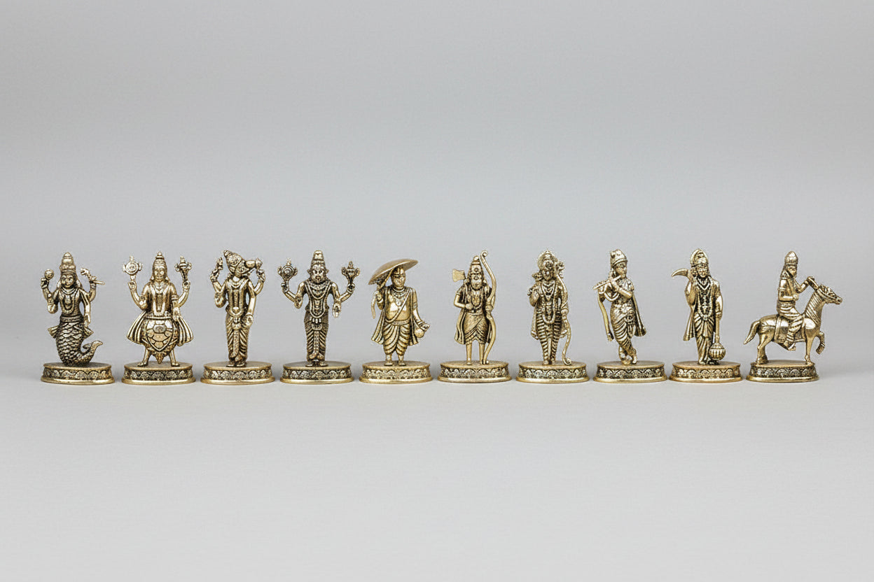 Dashavatar Ashtadhatu Idols Set All 10 Avatars of Lord Vishnu
