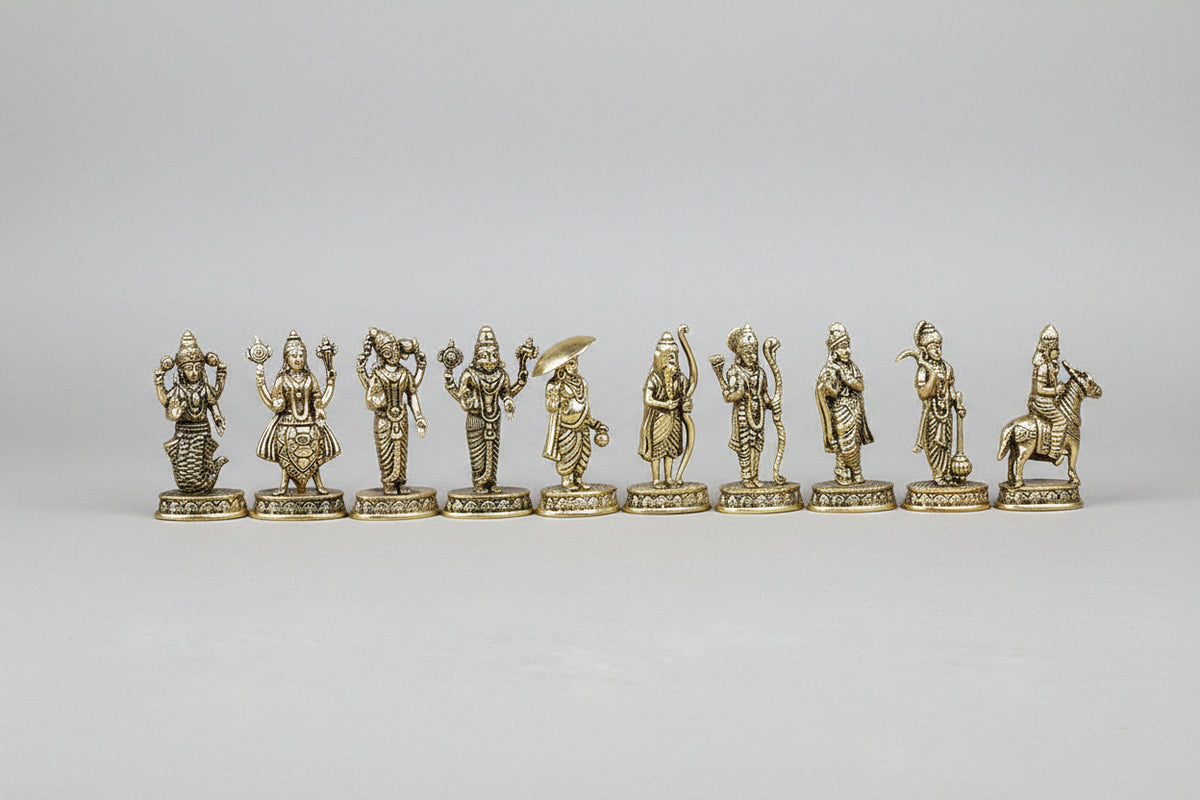 Dashavatar Ashtadhatu Idols Set All 10 Avatars of Lord Vishnu
