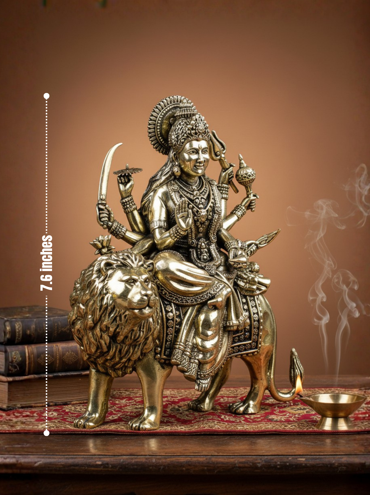 Durga Devi Ashtadhatu Idol Large Energised Maa Durga Mahishasuramardini Murti