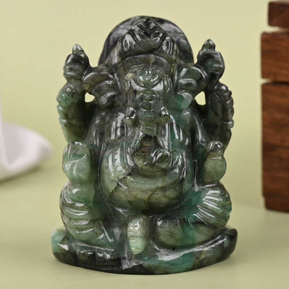 Emerald Ganesha Idol - 520.15 Carat