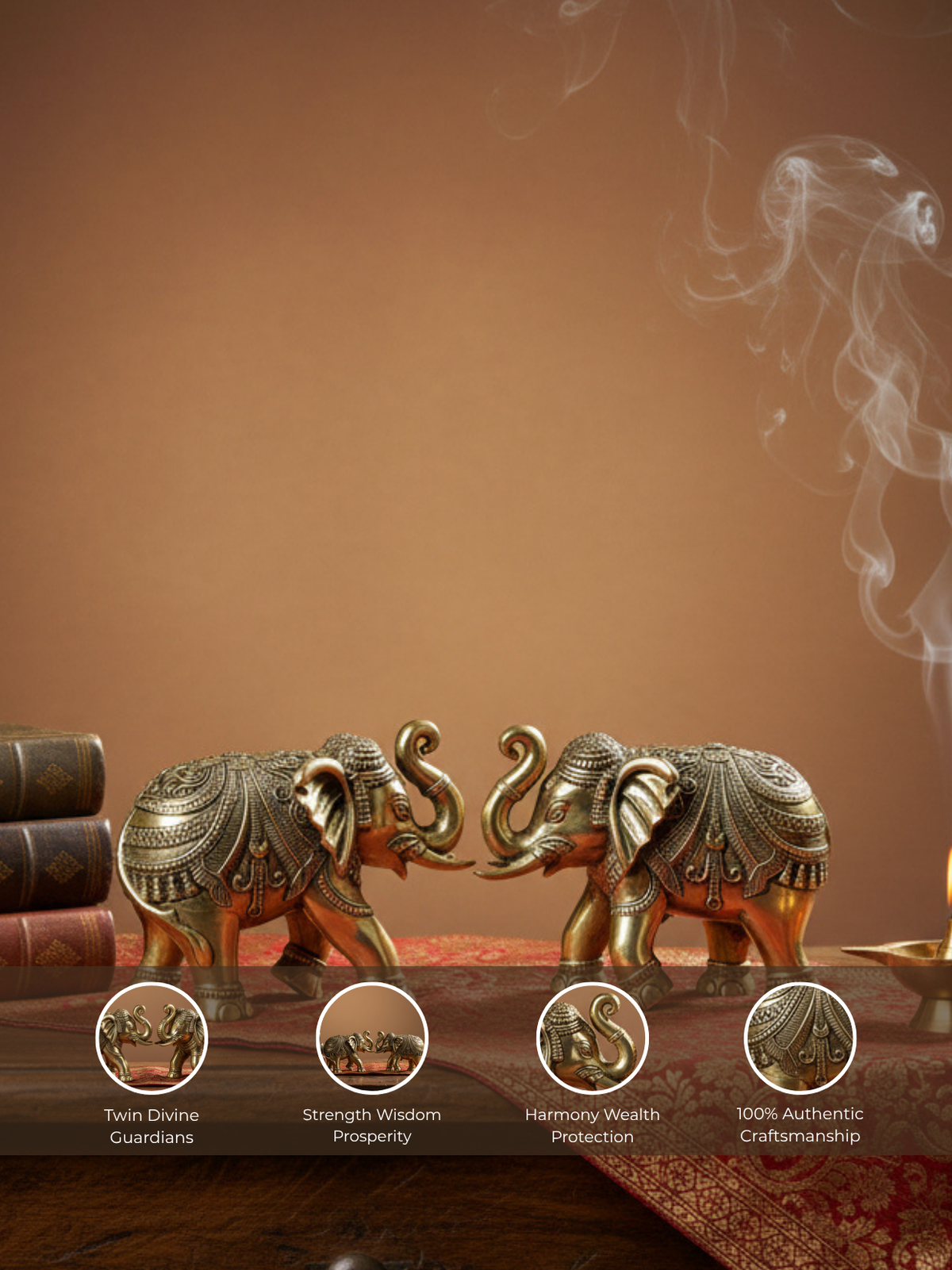 Elephant Gajeshwar Ashtadhatu Idol Pair of 2