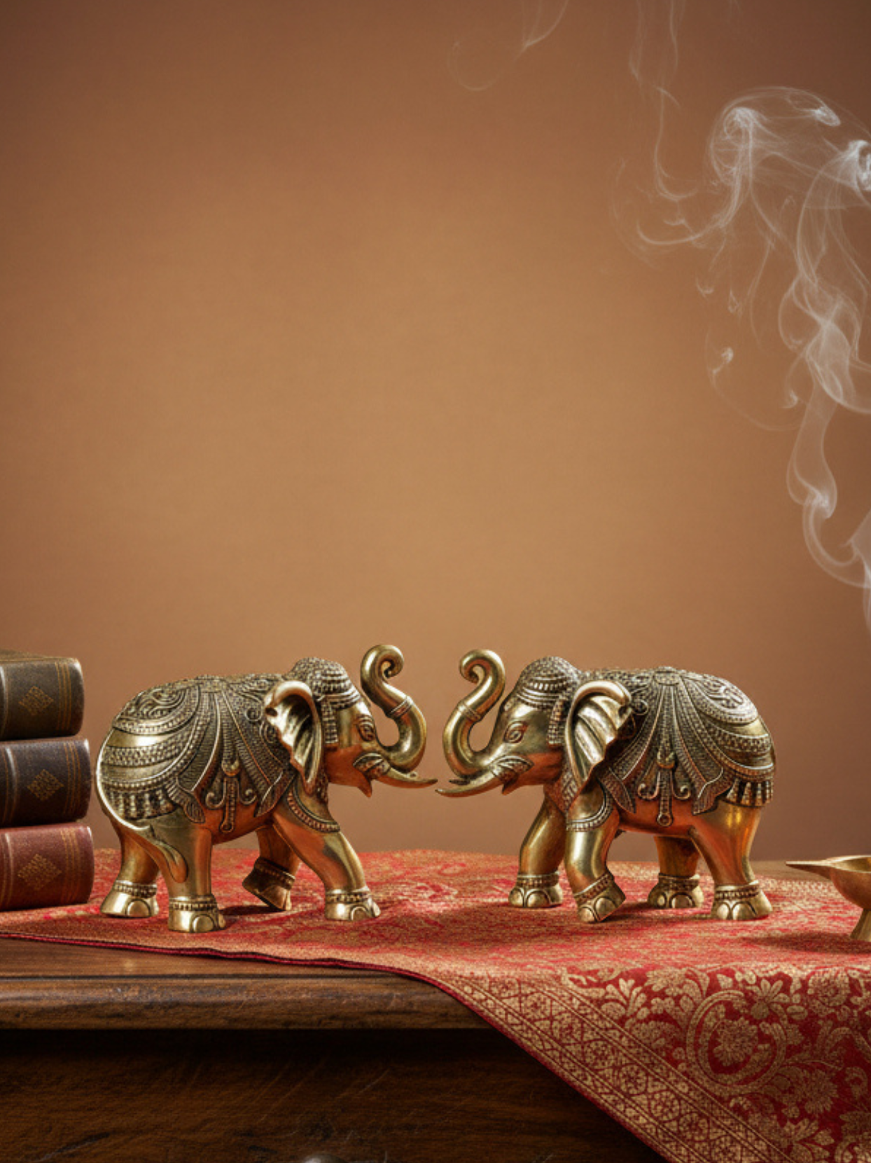 Elephant Gajeshwar Ashtadhatu Idol (Pair of 2)