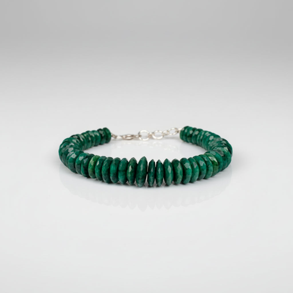 Emerald (Faceted Button Shape) Bracelet