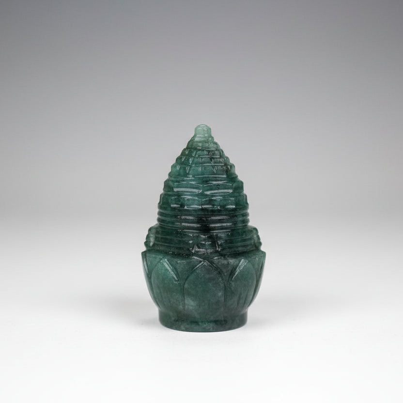 Emerald Shree Yantra on Lotus 174.30 carat