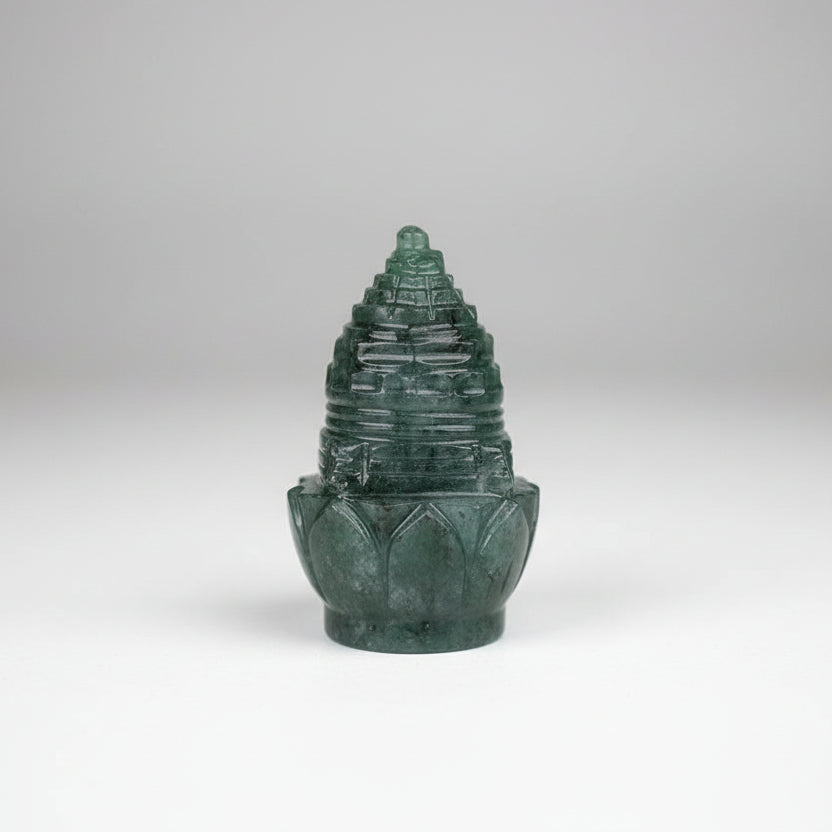 Emerald Shree Yantra on Lotus 174.30 carat