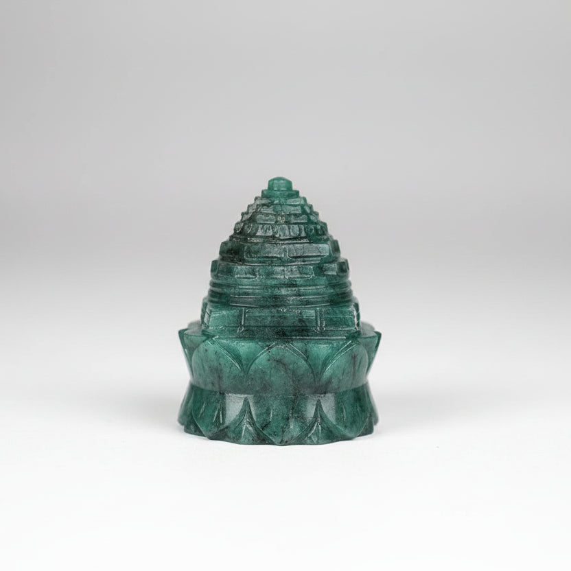 Emerald Shree Yantra on Lotus 454.30 carats