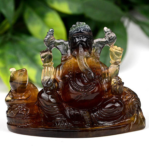 Fluorite Ganesha Idol - 500 gms