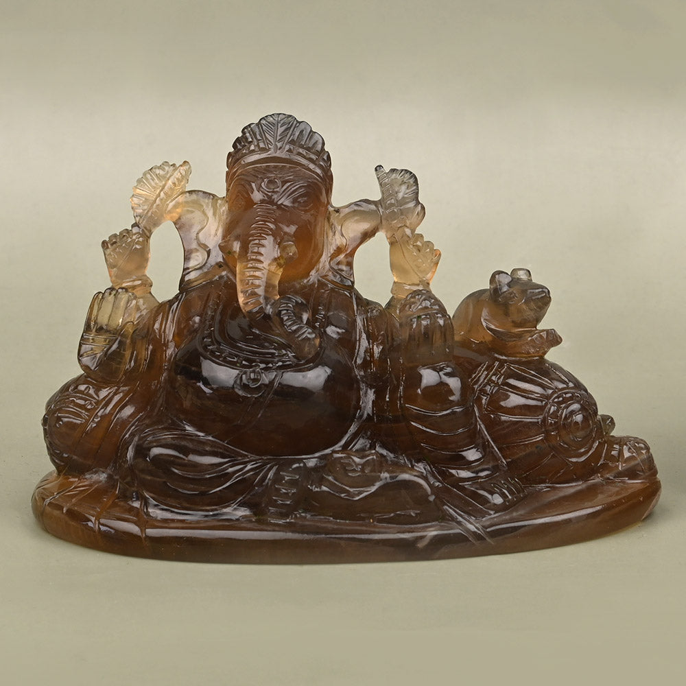 Fluorite Ganesha Idol - 481 gms